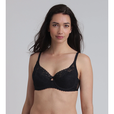 Dim Playtex Underwire Balconette Bra - Dámska Čipkovaná Podprsenka S Kosticami - Čierna Čierna 85 F Dim Playtex Underwire Balconette Bra - Dámska Čipkovaná Podprsenka S Kosticami - Čierna Čierna 85 F
