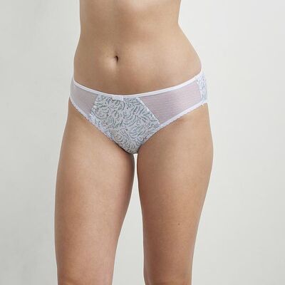 Dim Generous Cotton Bio Slip - Dámske Nohavičky Z Bio Bavlny - Biela - Modrá Šedá Xxl Dim Generous Cotton Bio Slip - Dámske Nohavičky Z Bio Bavlny - Biela - Modrá Šedá Xxl