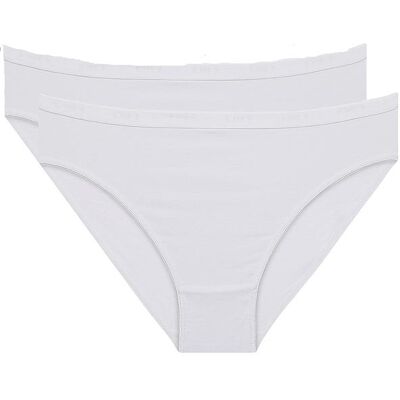 Dim Cotton Bio Minislip 2x - Dámske Bavlnené Nohavičky 2 Ks - Biela Šedá L Dim Cotton Bio Minislip 2x - Dámske Bavlnené Nohavičky 2 Ks - Biela Šedá L