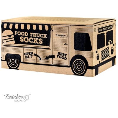 Zooksy/rainbow Socks Ponožky Na Nákladné Vozidlá Ponožky Set Hamburger 3 Páry Čierna 36-40 Zooksy/rainbow Socks Ponožky Na Nákladné Vozidlá Ponožky Set Hamburger 3 Páry Čierna 36-40