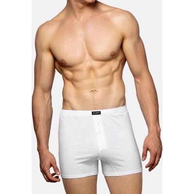 Pánske Klasické Boxerky Na Gombíky Atlantic 2pack - Biele Šedá L Pánske Klasické Boxerky Na Gombíky Atlantic 2pack - Biele Šedá L