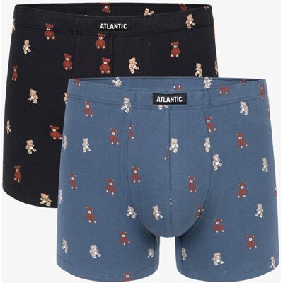 Men'S Boxer Shorts Atlantic 2pack - Dark Blue/blue Modrá L Men'S Boxer Shorts Atlantic 2pack - Dark Blue/blue Modrá L