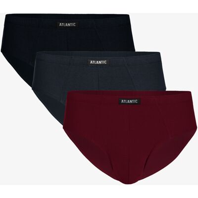 Classic Men'S Briefs Atlantic 3pack - Black/gray/burgundy Čierna M Classic Men'S Briefs Atlantic 3pack - Black/gray/burgundy Čierna M