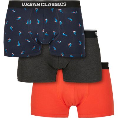 Urban Classics Men'S Boxer Shorts 3-Pack Birds/grey/orange Čierna Xxl Urban Classics Men'S Boxer Shorts 3-Pack Birds/grey/orange Čierna Xxl