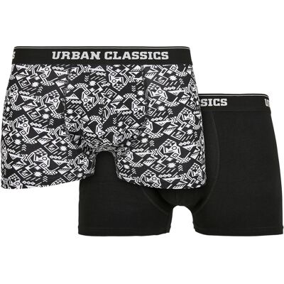 Urban Classics Organic Boxer Shorts 2-Pack Detail Aop+black Čierna Xxl Urban Classics Organic Boxer Shorts 2-Pack Detail Aop+black Čierna Xxl