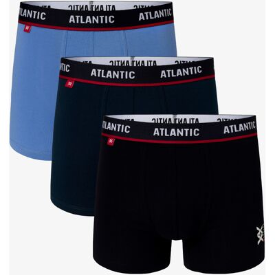 3-Pack Men'S Boxers Atlantic - Dark Blue, Blue, Dark Blue, Čierna S 3-Pack Men'S Boxers Atlantic - Dark Blue, Blue, Dark Blue, Čierna S