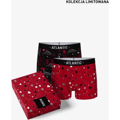 Pánske Boxerky Love Atlantic 2pack + Darčeková Krabička - Čierna, Červená Čierna Xxl Pánske Boxerky Love Atlantic 2pack + Darčeková Krabička - Čierna, Červená Čierna Xxl