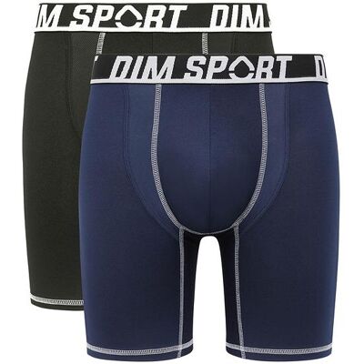 Dim Sport Long Boxer 2x - Pánske Športové Boxerky 2 Ks - Čierna - Modrá Modrá M Dim Sport Long Boxer 2x - Pánske Športové Boxerky 2 Ks - Čierna - Modrá Modrá M