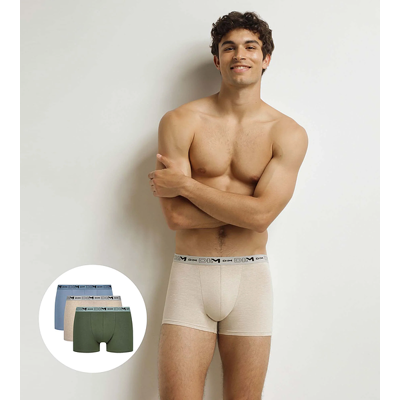 Dim Gots Cotton Stretch Boxer 3x - Pánske Boxerky Z Organickej Bavlny 3 Ks - Zelená - Svetlo Hnedá - Svetlo Modrá Svetlomodrá Xxl Dim Gots Cotton Stretch Boxer 3x - Pánske Boxerky Z Organickej Bavlny 3 Ks - Zelená - Svetlo Hnedá - Svetlo Modrá Svetlomodrá Xxl