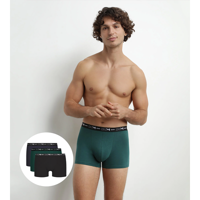 Dim Cotton Stretch Boxer 3x - Pánske Boxerky 3 Ks - Tmavo Zelená - Modrá - Čierna Tyrkysová M Dim Cotton Stretch Boxer 3x - Pánske Boxerky 3 Ks - Tmavo Zelená - Modrá - Čierna Tyrkysová M