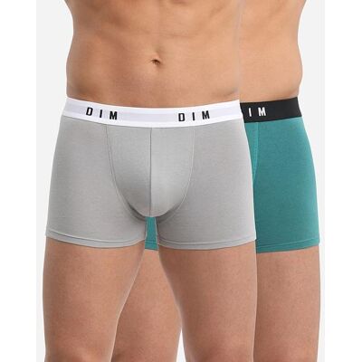 Dim Boxer Original 2x - Pánske Boxerky 2 Ks - Zelená - Sivá Šedá Xxl Dim Boxer Original 2x - Pánske Boxerky 2 Ks - Zelená - Sivá Šedá Xxl
