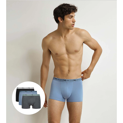 Dim Gots Cotton Stretch Boxer 3x - Pánske Boxerky Z Organickej Bavlny 3 Ks - Sivá - Modrá - Čierna Čierna L Dim Gots Cotton Stretch Boxer 3x - Pánske Boxerky Z Organickej Bavlny 3 Ks - Sivá - Modrá - Čierna Čierna L