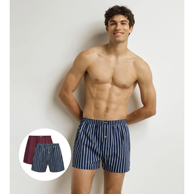 Dim Cotton Stretch Loose Boxer 2x - Pánske Voľné Boxerky 2 Ks - Tmavo Červená - Tmavo Modrá Modrá Xl Dim Cotton Stretch Loose Boxer 2x - Pánske Voľné Boxerky 2 Ks - Tmavo Červená - Tmavo Modrá Modrá Xl