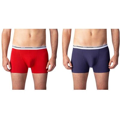 Bellinda Boxer Colours 2x - Dvojbalenie Bavlnených Boxeriek - Červená - Modrá L Bellinda Boxer Colours 2x - Dvojbalenie Bavlnených Boxeriek - Červená - Modrá L