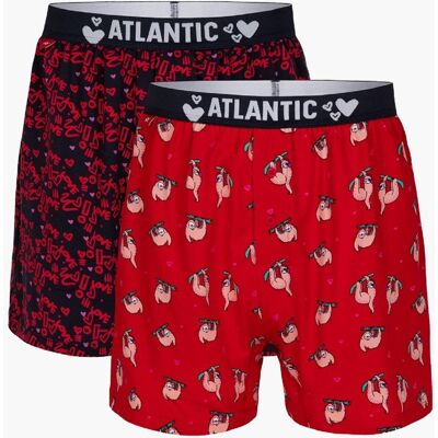 Men'S Boxer Shorts Atlantic 2pack - Red/dark Blue Čierna S Men'S Boxer Shorts Atlantic 2pack - Red/dark Blue Čierna S
