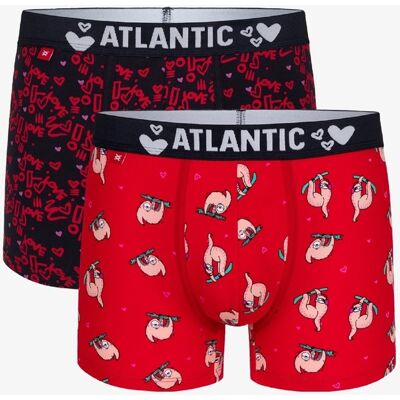 Men'S Boxer Shorts Atlantic 2pack - Red/dark Blue Čierna S Men'S Boxer Shorts Atlantic 2pack - Red/dark Blue Čierna S