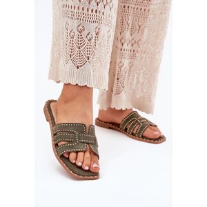 Boto Zdobené Ploské Sandále Zelené Anniles Zelená 38 Boto Zdobené Ploské Sandále Zelené Anniles Zelená 38