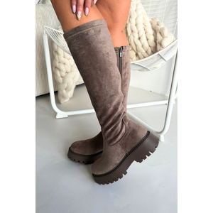 BIG STAR SHOES Dámske Zateplené Čižmy Na Platforme Big Star Hnedá 38 BIG STAR SHOES Dámske Zateplené Čižmy Na Platforme Big Star Hnedá 38