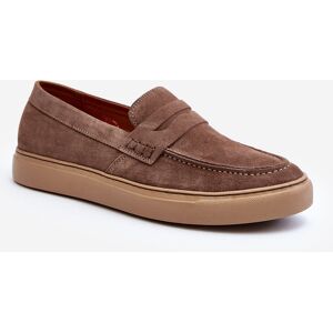 Mužské Semišové Poltopánky Loafersy Zazoo 1574 Tmavobežové Hnedá 40 Mužské Semišové Poltopánky Loafersy Zazoo 1574 Tmavobežové Hnedá 40