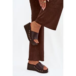 Boto Dámske Platformové Šľapky S zlatými Cvokmi Biela 36 Boto Dámske Platformové Šľapky S zlatými Cvokmi Biela 36