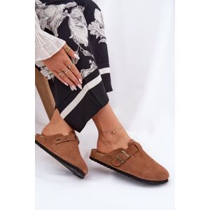 Big Star Shoes Semišové Klapky Dámske S Klipom Big Star Hnedá 38 Big Star Shoes Semišové Klapky Dámske S Klipom Big Star Hnedá 38