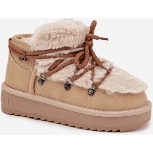 Nízke Snehové Čižmy Na Platforme S Kožušinou D.Franklin Béžové Hnedá 32 Nízke Snehové Čižmy Na Platforme S Kožušinou D.Franklin Béžové Hnedá 32
