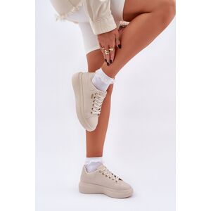 Boto Pm1 Dámske Sneakers Na Platforme Eko Koža Svetlo Béžové Lelandine 39 Boto Pm1 Dámske Sneakers Na Platforme Eko Koža Svetlo Béžové Lelandine 39