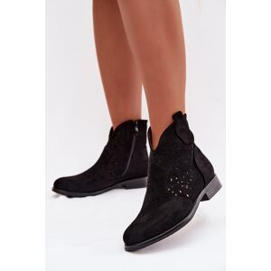 Dámske Perforované Členkové Topánky S. Barski Čierna 38 Dámske Perforované Členkové Topánky S. Barski Čierna 38