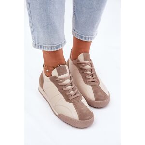 Dámske Kožené Športové Topánky Béžové Laura Messi 2935 Krémová 37 Dámske Kožené Športové Topánky Béžové Laura Messi 2935 Krémová 37