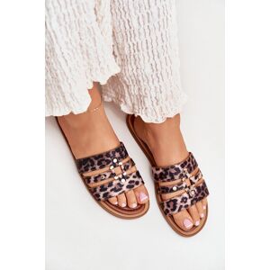 Boto Ploché Dámske Šľapky So Zlatým Detailom Leopard Noroti Biela 36 Boto Ploché Dámske Šľapky So Zlatým Detailom Leopard Noroti Biela 36
