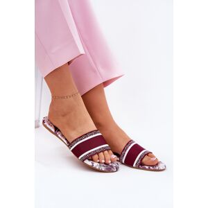 Boto Vzorované Ploché Sandále Dámske Bordové Leysi Tmavočervená 38 Boto Vzorované Ploché Sandále Dámske Bordové Leysi Tmavočervená 38