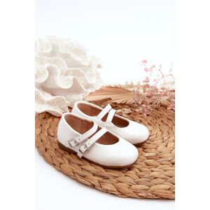 Boto Lakované Detské Baletky S Páskami Biele Margenis Šedá 35 Boto Lakované Detské Baletky S Páskami Biele Margenis Šedá 35