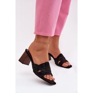 Boto Dámske Sandále Na Podpätku Z Eko Semišu Čierna 36 Boto Dámske Sandále Na Podpätku Z Eko Semišu Čierna 36