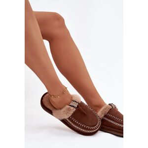 Boto Dámske Papuče S Kožušinou A Výšivkou Hnedá 36 Boto Dámske Papuče S Kožušinou A Výšivkou Hnedá 36