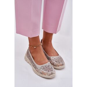 Evento Kožené Perforované Ľahké Baletky Zlaté Leaneila Krémová 37 Evento Kožené Perforované Ľahké Baletky Zlaté Leaneila Krémová 37