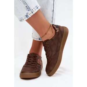 Big Star Shoes Lesklé Dámske Tenisky Hnedá 37 Big Star Shoes Lesklé Dámske Tenisky Hnedá 37