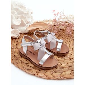 Boto Fr1 Detské Sandále S Mašľou Na Suchý Zips Strieborné Joratia Hnedá 24 Boto Fr1 Detské Sandále S Mašľou Na Suchý Zips Strieborné Joratia Hnedá 24