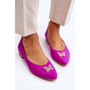 Kožené Balerínky S Ozdobou Zazoo 2885 Zlato-Biele Fuchsiová 37 Kožené Balerínky S Ozdobou Zazoo 2885 Zlato-Biele Fuchsiová 37