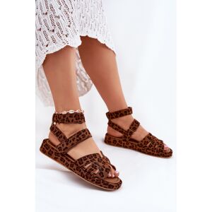 Boto Dámske Sandále So Suchým Zipsom Leopard Uvissa Tmavočervená 38 Boto Dámske Sandále So Suchým Zipsom Leopard Uvissa Tmavočervená 38