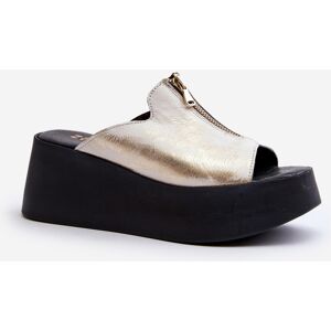 Zazoo 2916 Dámske Papuče Na Masívnej Platforme So Zipsom Zlaté Čierna 40 Zazoo 2916 Dámske Papuče Na Masívnej Platforme So Zipsom Zlaté Čierna 40