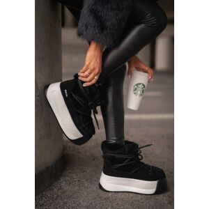 Big Star Shoes Dámske Kožené Snehové Čižmy Na Hrubej Podrážke S Kožušinou Big Star Čierna 38 Big Star Shoes Dámske Kožené Snehové Čižmy Na Hrubej Podrážke S Kožušinou Big Star Čierna 38