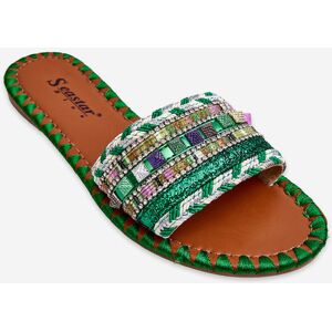 Boto Dámske Zdobené Zelené Papuče Bellisa Šedá 37 Boto Dámske Zdobené Zelené Papuče Bellisa Šedá 37