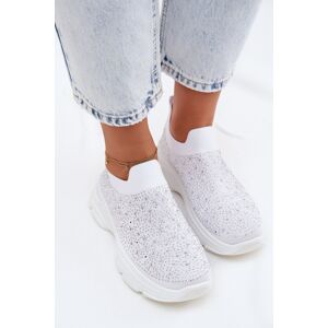 Boto Biele Slip-On Športové Topánky S Ozdobami Biela 40 Boto Biele Slip-On Športové Topánky S Ozdobami Biela 40