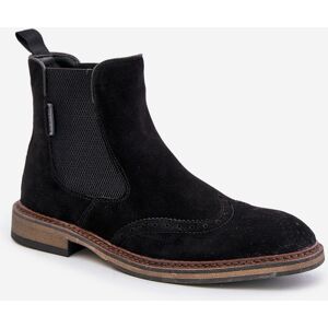 BIG STAR SHOES Suede Men'S Ankle Boots Chelsea Big Star Black Čierna 45 BIG STAR SHOES Suede Men'S Ankle Boots Chelsea Big Star Black Čierna 45