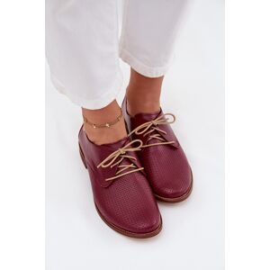 Dámske Kožené Elegantné Šnurovacie Poltopánky Zazoo 4238 Bordeaux Biela 38 Dámske Kožené Elegantné Šnurovacie Poltopánky Zazoo 4238 Bordeaux Biela 38