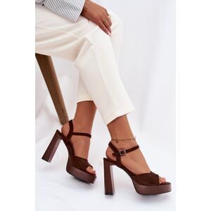 Boto Dámske Sandále Na Podpätku Z Eko Semišu Biela 41 Boto Dámske Sandále Na Podpätku Z Eko Semišu Biela 41