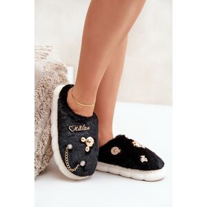 Boto Ps1 Chlpaté Papuče S Mašľami Čierne Ivelfedi Čierna 38/39 Boto Ps1 Chlpaté Papuče S Mašľami Čierne Ivelfedi Čierna 38/39