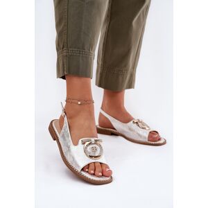 S. Barski Elegantné Sandále S Ozdobou Na Plochom Podpätku S.Barski Šedá 38 S. Barski Elegantné Sandále S Ozdobou Na Plochom Podpätku S.Barski Šedá 38
