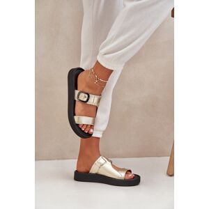 Dámske Kožené Papuče Na Platforme Zazoo 3024 Zlaté Krémová 36 Dámske Kožené Papuče Na Platforme Zazoo 3024 Zlaté Krémová 36