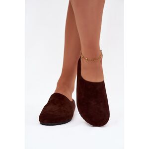 Boto Dámske Papuče Z Eko Semišu, Čokoládové Biela 37 Boto Dámske Papuče Z Eko Semišu, Čokoládové Biela 37